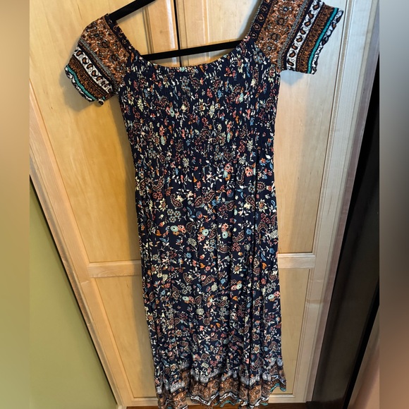 SHEIN Multicolor Floral Smocked Sun Dress With Side Slit - Picture 8 of 11